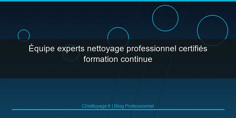 &Eacute;quipe experts nettoyage professionnel certifi&eacute;s formation continue