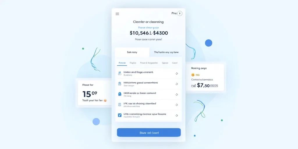 Interface du simulateur de prix de nettoyage interactive